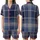 Men's Classic Navy Slate Plaid DIY Loungewear Project - Tartan Sleepwear Template Satin Short-Sleeve Pajamas Set - 1