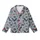 Seamless Batik Artwork: Stylized Bat Lotus Vine Repeat Pattern - Muted Indigo Design Kid Satin Pajamas Set - 2