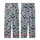 Seamless Batik Artwork: Stylized Bat Lotus Vine Repeat Pattern - Muted Indigo Design Kid Satin Pajamas Set - 3