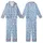 Elegant Monogram Style: Sky Blue Hand-Drawn Initial Pattern - Seamless Print Design Kid Satin Pajamas Set - 1