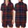 Classic Tartan Plaid: Deep Navy Crimson Red Gold Geometric Pattern - Heritage Style Motif Satin Short-Sleeve Pajamas Set - 1