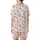 Slumber Party Pajamas: Whimsical Pink Pizza, Popcorn, Sleep Mask & Star Pattern - Cozy Sleepwear Satin Short-Sleeve Pajamas Set - 3