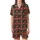 Festive Winter Charm: Seamless Red Green Plaid, Hand-Drawn Snowflakes, Berries & Joyful Text Pattern Satin Short-Sleeve Pajamas Set - 2