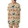 Italian Greyhound Lovers' Stylized Rainbow Striped Dog Seamless Pattern in Burnt Orange & Warm Beige Satin Short-Sleeve Pajamas Set - 3