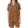 Cheerful Gingerbread Pattern Print: Whimsical Cookie Figures & White Dots Design Satin Short-Sleeve Pajamas Set - 2