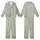 Women's Elegant Minimalist Botanical Sprigs Muted Sage Green Off-White Pattern Kid Satin Pajamas Set - 1