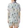 Hanukkah Celebrators' Whimsical Gnomes, Dreidels & Menorahs All-Over Print in Blue, Gold & White Satin Short-Sleeve Pajamas Set - 3