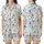 Hanukkah Celebrators' Whimsical Gnomes, Dreidels & Menorahs All-Over Print in Blue, Gold & White Satin Short-Sleeve Pajamas Set - 1