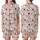 Holiday Animal Lovers' Whimsical Opossum Santa Hat Red & White Christmas Pattern with Poinsettias, Holly & Snowflakes Satin Short-Sleeve Pajamas Set - 1
