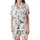Miniature Schnauzer Lover: Cheerful Cartoon Gray Dog All-Over Print Pajama Set Satin Short-Sleeve Pajamas Set - 2