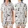 Miniature Schnauzer Lover: Cheerful Cartoon Gray Dog All-Over Print Pajama Set Satin Short-Sleeve Pajamas Set - 1