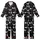 Cat Lovers' Monochrome Playful Cats Yin-Yang Heart Design Minimalist Graphic Art Kid Satin Pajamas Set - 1