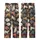 Cat Lovers' Whimsical Flat Art Cats Pattern in Muted Greys Cream Rose Terracotta on Dark Charcoal Kid Satin Pajamas Set - 3