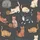 Cat Lovers' Whimsical Flat Art Cats Pattern in Muted Greys Cream Rose Terracotta on Dark Charcoal Kid Satin Pajamas Set - 4