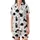 Cat Lovers' Whimsical Black and White Cartoon Cat All-Over Pattern with Playful Feline Poses and Simple Line Art Accents Satin Short-Sleeve Pajamas Set - 2