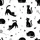 Cat Lovers' Whimsical Black and White Cartoon Cat All-Over Pattern with Playful Feline Poses and Simple Line Art Accents Satin Short-Sleeve Pajamas Set - 4