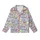 Kids' Sweet Pastel Pink Blue Yellow Lavender All-Over Cartoon Cats Bears Bunnies Pattern with Heart Glasses Bows Kid Satin Pajamas Set - 2