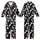 Cat Lovers' Cute Stylized Black White Grey Pastel Pink All-Over Cartoon Cat Pattern Kid Satin Pajamas Set - 1
