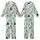 Festive Cat Lovers' Whimsical Mint Green Christmas Cats Pattern with Red Santa Hats & Holly Kid Satin Pajamas Set - 1