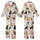 Cat Lovers' Whimsical Hand-Drawn Feline Poses Seamless Pattern Muted Beige Natural Tones Kid Satin Pajamas Set - 1
