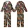 Cat Lovers' Whimsical Hand-Drawn Folk Art Charcoal Black Rust Sage Cream Feline Pattern Kid Satin Pajamas Set - 1