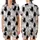 Cat Lovers' Whimsical Black White Grey Cartoon Cats Seamless Playful Pattern Satin Short-Sleeve Pajamas Set - 1