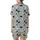 Cat Lovers' Minimalist Abstract Cat Faces Black Line Art Light Blue-Grey Pink Dot Pattern Satin Short-Sleeve Pajamas Set - 3