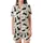 Cat Lovers' Whimsical Black Cat Olive Eye Fishbone MEOW KITTEN Creamy Off-White Pattern Satin Short-Sleeve Pajamas Set - 2