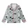 Cat Lovers' Minimalist Abstract Cat Faces Black Line Art Light Blue-Grey Pink Dot Pattern Kid Satin Pajamas Set - 2