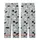 Cat Lovers' Minimalist Abstract Cat Faces Black Line Art Light Blue-Grey Pink Dot Pattern Kid Satin Pajamas Set - 3