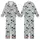 Cat Lovers' Minimalist Abstract Cat Faces Black Line Art Light Blue-Grey Pink Dot Pattern Kid Satin Pajamas Set - 1