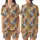 Pet Lovers' Whimsical Hand-Drawn Cartoon Cats & Dogs All-Over Pattern with Golden Orange, Pastel Blue & Earth Tones Satin Short-Sleeve Pajamas Set - 1