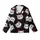 Cat Lovers' Illustrative Grunge Curious Cat Faces Blue Eyed Scattered Pattern Colorful Paint Splatters Black Kid Satin Pajamas Set - 2