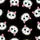 Cat Lovers' Illustrative Grunge Curious Cat Faces Blue Eyed Scattered Pattern Colorful Paint Splatters Black Kid Satin Pajamas Set - 4