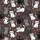 Cat Lovers' Playful Cartoon Cat All-Over Pattern with White, Grey, Black, Pink on Chocolate Brown Satin Short-Sleeve Pajamas Set - 4