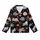 Cat Lovers' Whimsical Black Playful Hand-Drawn Cartoon Cats Seamless Pattern with Muted Greys Pink Lavender & Orange Accents Kid Satin Pajamas Set - 2
