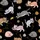Cat Lovers' Whimsical Black Playful Hand-Drawn Cartoon Cats Seamless Pattern with Muted Greys Pink Lavender & Orange Accents Kid Satin Pajamas Set - 4