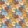 Pet Lovers' Whimsical Hand-Drawn Cartoon Cats & Dogs All-Over Pattern with Golden Orange, Pastel Blue & Earth Tones Kid Satin Pajamas Set - 4