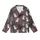Cat Lovers' Playful Cartoon Cat All-Over Pattern with White, Grey, Black, Pink on Chocolate Brown Kid Satin Pajamas Set - 2
