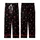 Women's Solid Black Minimalist Muted & Cherry Red Scattered Hearts Long Sleeve Cotton-Blend Sleep Set Kid Satin Pajamas Set - 3
