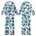 Youthful Blue Monster Truck Action Print: Yellow Flames, Mud Splatters & Star Design Kid Satin Pajamas Set - 1