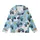 Youthful Blue Monster Truck Action Print: Yellow Flames, Mud Splatters & Star Design Kid Satin Pajamas Set - 2