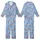 Cozy Bunny Dreams: Whimsical Crocheted Bunny & Knit Texture Blue Pattern Pajamas Kid Satin Pajamas Set - 1