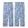 Cozy Bunny Dreams: Whimsical Crocheted Bunny & Knit Texture Blue Pattern Pajamas Kid Satin Pajamas Set - 3