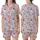 Women's Red White Blue Vintage Americana Liberty Collage Polyester Spandex Sleepwear Satin Short-Sleeve Pajamas Set - 1