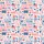 Women's Red White Blue Vintage Americana Liberty Collage Polyester Spandex Sleepwear Satin Short-Sleeve Pajamas Set - 4