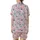 Women's Red White Blue Vintage Americana Liberty Collage Polyester Spandex Sleepwear Satin Short-Sleeve Pajamas Set - 3