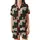 Family Retro Christmas Loungewear: Quilted Tartan Plaid Patchwork, Holly Tree & Snowflake Design Satin Short-Sleeve Pajamas Set - 2