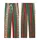 Classic Festive Stripes: Red, Green & Gold Holly Pattern - Elegant Design Print Kid Satin Pajamas Set - 3
