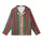 Classic Festive Stripes: Red, Green & Gold Holly Pattern - Elegant Design Print Kid Satin Pajamas Set - 2